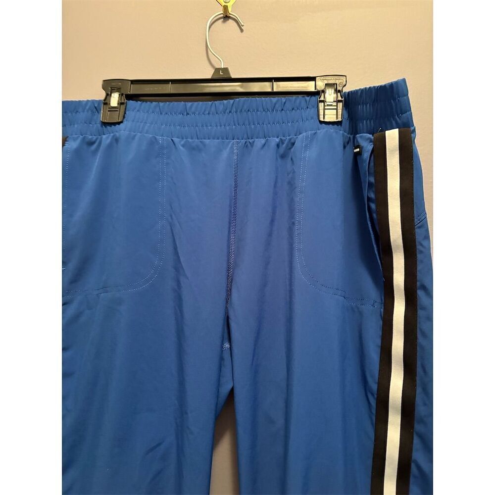 DKNY Sport Women's Blue Sweatpants Size L Elastic Waist Gathered Ankles - Picture 2 of 12